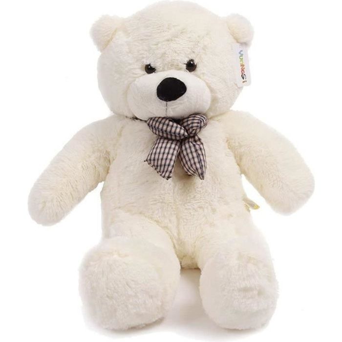 peluche geante nounours géant ours en peluche ours jouet enfant 120cm,blanc