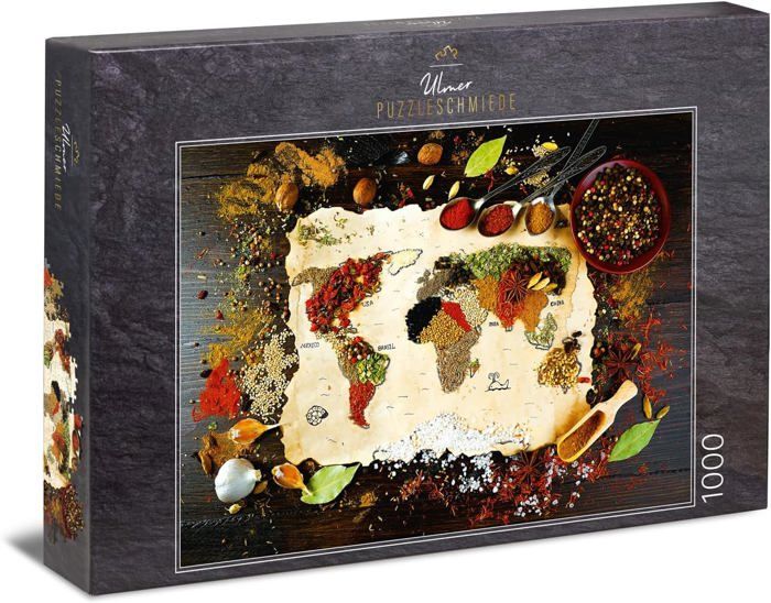 Puzzle Taste The World: Puzzle 1000 pièces Carte du Monde des épices ...