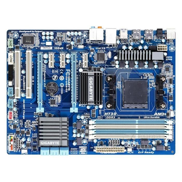 Carte mère GIGABYTE GA-970A-D3 AMD 970 Socket AM3+ 4xDDR3 SDRAM 32GB ATX - Gigabyte