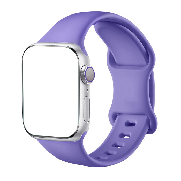 Bracelet de Remplacement en Silicone Souple Lilas compatible pour iWatch Serie 9 8 7 6 5 4 3 2 1 SE 42mm 44mm 45mm 49mm - Juanio -