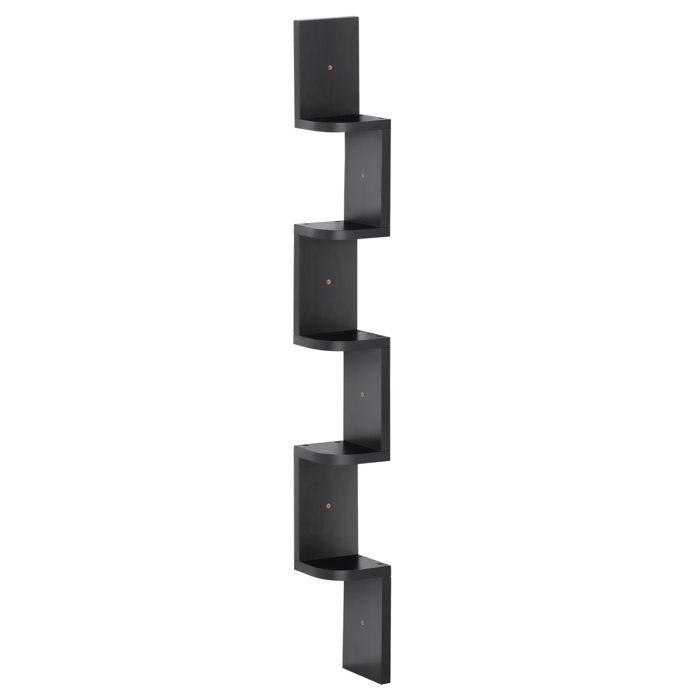 HOMCOM - Étagère dangle - MDF - 12x12x120 - Noir