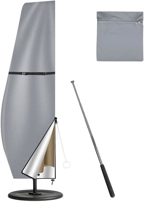 Housse de protection imperméable et anti-uv pour parasol déporté - 280 x 30 - 81- 45 cm - Noir - Linxor | Leroy Merlin