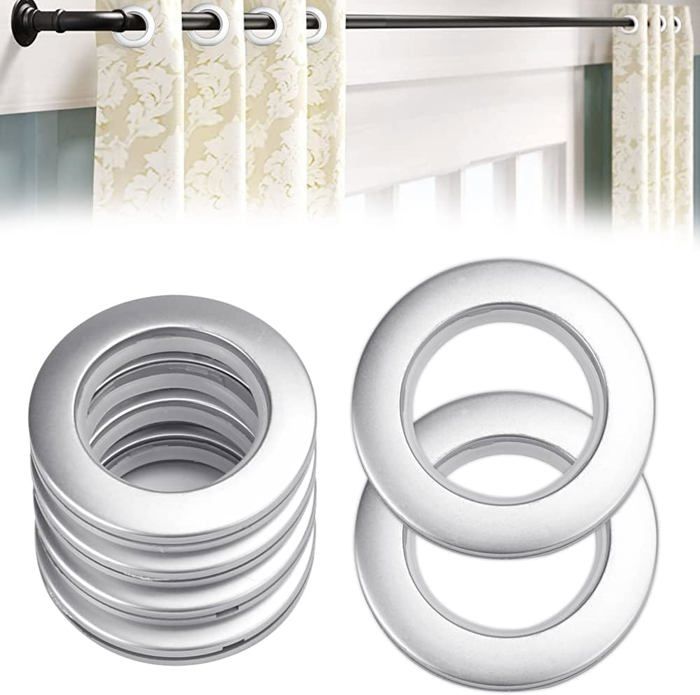 Lot de 20 anneaux à œillets pour rideaux 42 mm anneaux ronds en plastique clips pour rideau de fenêtre rideau de douche