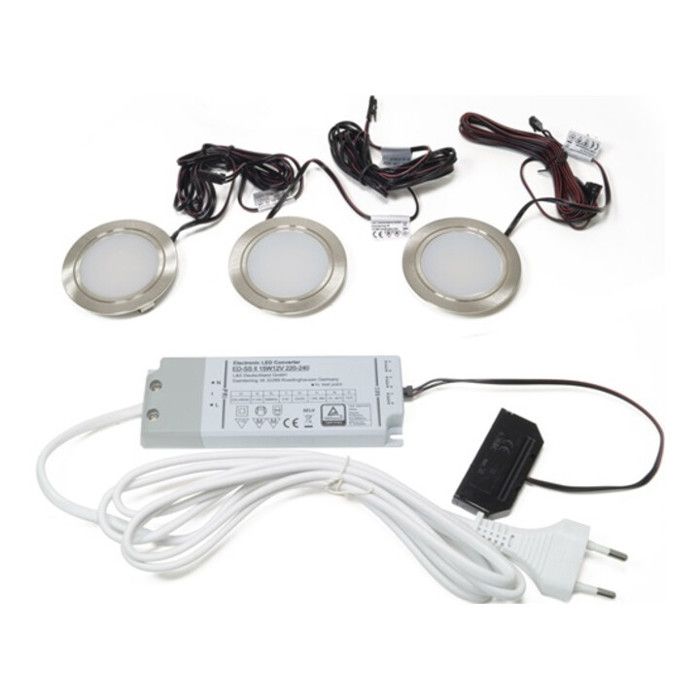 Lampes encastrées LED - L&S Deutschland - Set de 3 - Blanc chaud - 12V 12W - IP20