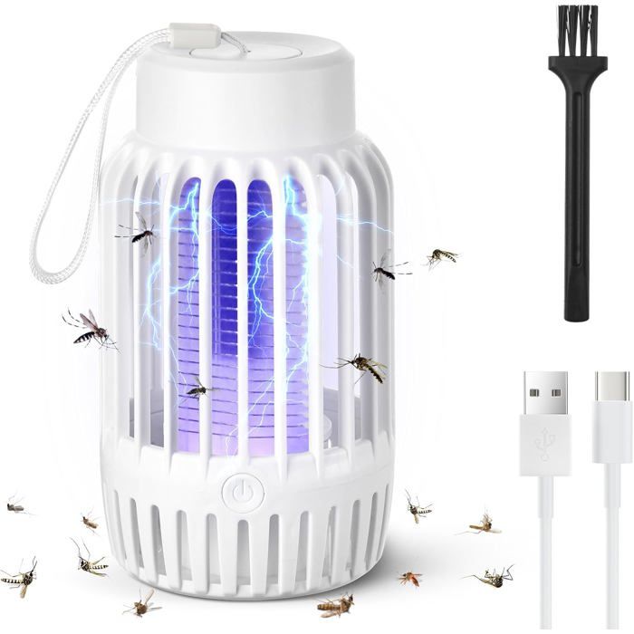 Lampe Anti MoustiqueTue Mouche Electrique360°Uv Tueur DInsectesPiege Moustique Exterieur Rechargeable Pour IntérieurTerrasse