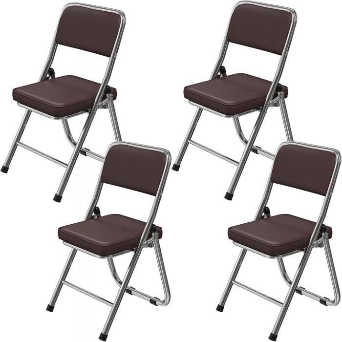 JEOBEST Lot de 4 Chaises de Salle à Manger Chaises Pliantes de Style Scandinave Capacité de 120 kg Chaises de conférence en PU