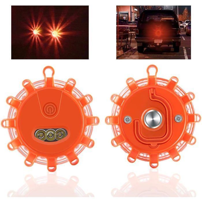 2 Pack LED Route sécurité Éclater Bord de la route Attention Clignotant ...