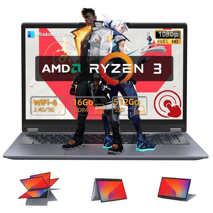 PC Portable 15.6 FullView- AMD Ryzen 3 3200U -16Go RAM