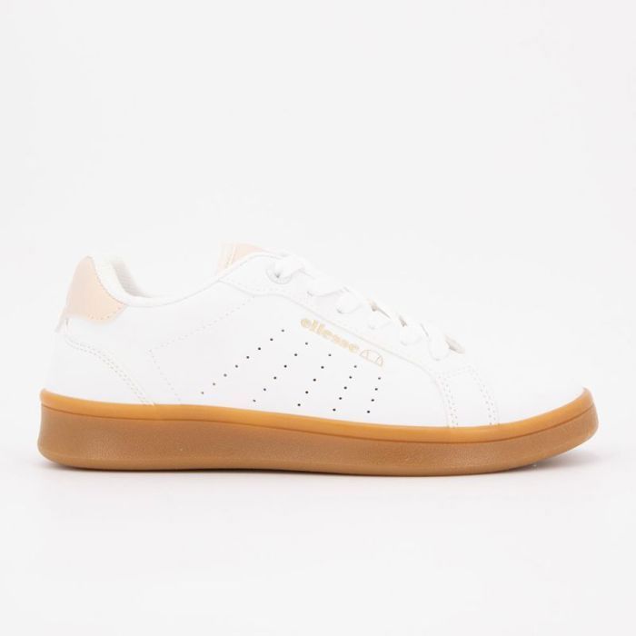 Ellesse Baskets blanches de couleur pêche à lacets semelle gomme Femme ELLESSE