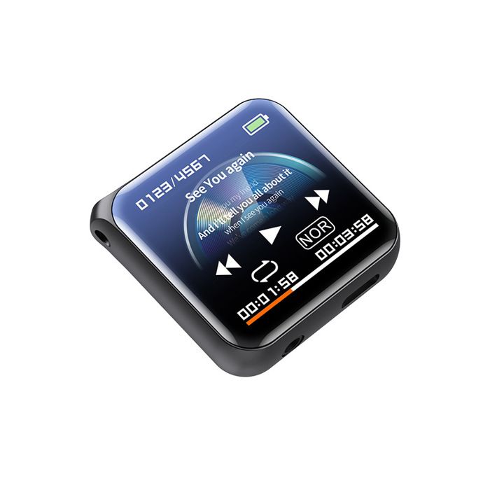 Lecteur MP3 128 Go écran HD de 144 pouce qualité sonore HiFi fonction denregistrement chargement USB portable noir