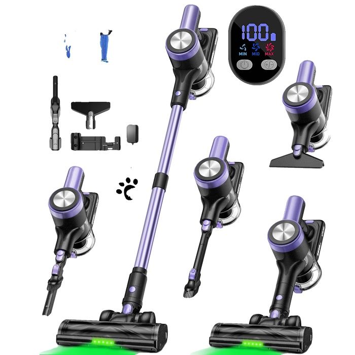 Aspirateur sans fil aspiration puissante design autoportant H28V-Violet UE - Oem