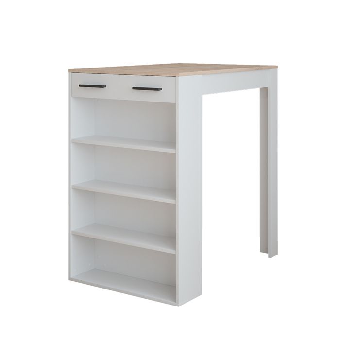 Table de bar Repose 67x100cm Blanc/Sonoma Vicco 55346