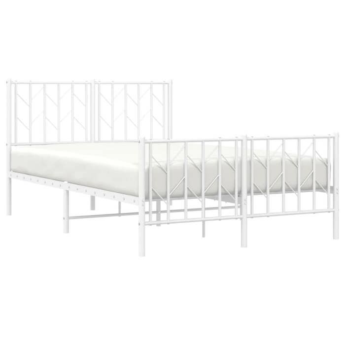 Blanc 120 x 190 cm - Lit métal - Structure de lit métal - matelas non inclus - et pied de lit blanc 120x190 cm 005_438661 Blanc 120 x 190 cm - Lit métal - Structure de lit métal - matelas non inclus - et pied de lit blanc 120x190 cm 005_438661
