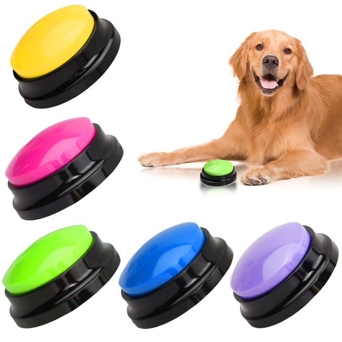 Bouton entrainement chien communication parlant -5 30s enregistrable dressage chiot chat animal compagnie - Multicolore Aucuneary