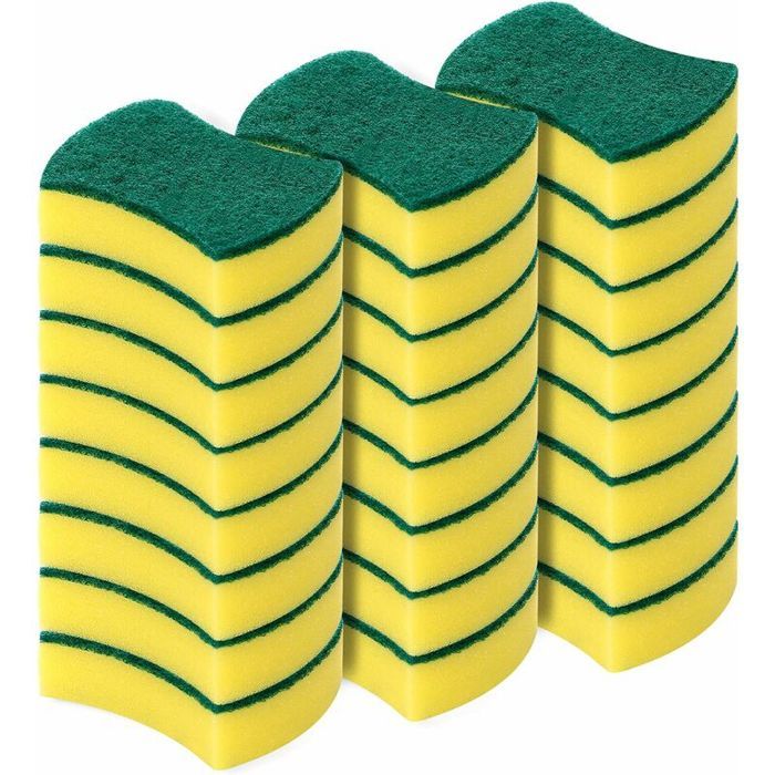 Lot de 24 éponges de Nettoyage écologiques Anti-Rayures pour la Vaisselle pour récurer la Vaisselle