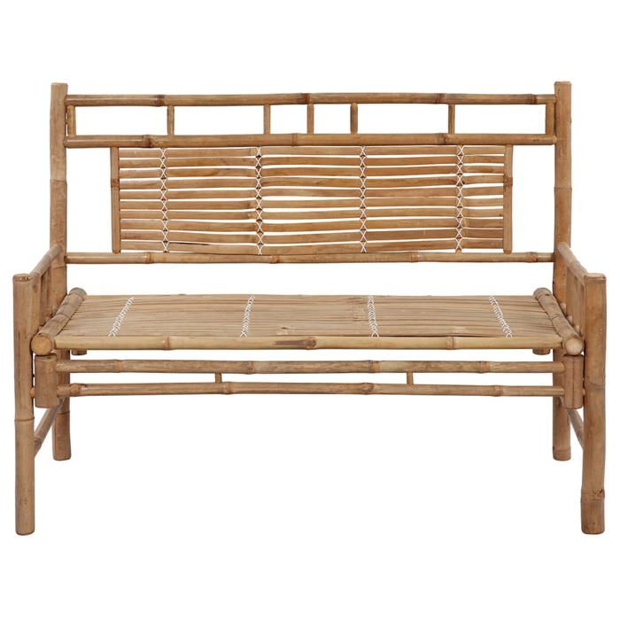 RebaisBanc de jardin 1 PC - SWEETY - Banquette de repos - avec coussin 120cm Bambou - 1/2 personnes LH3145822