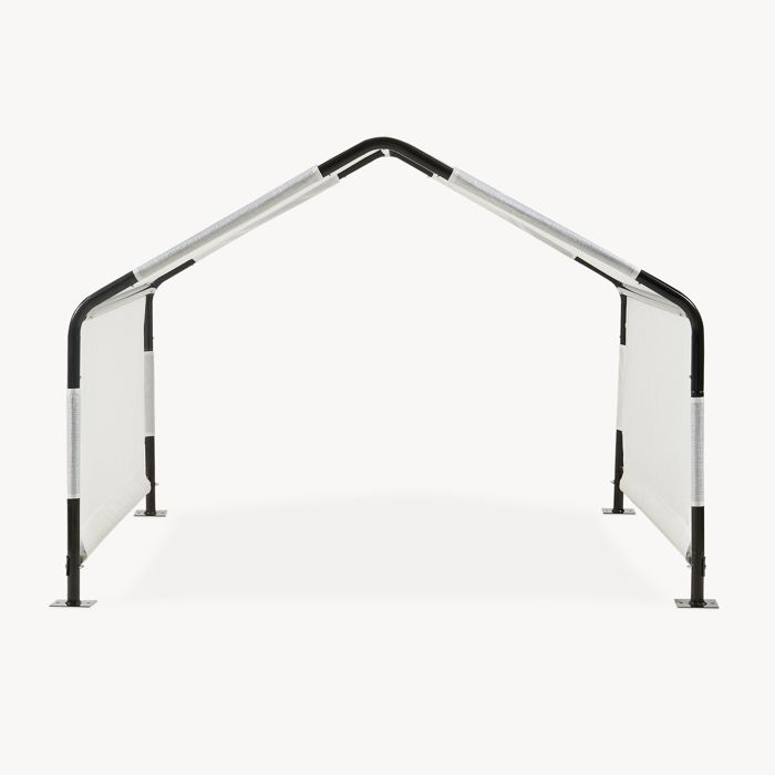 Tente dextérieur pour chiens Valevali 122 x 122 x 90 cm noir / blanc en.casa