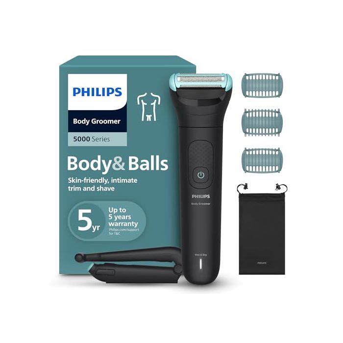 Philips Bodygroom série 5000 - Tondeuse pour hommes avec Triple protection taille des poils et rasage des zones intimes