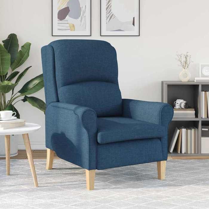 Confortable fauteuil Bleu tissuavec manuel de montage（40263385）VIDAXL