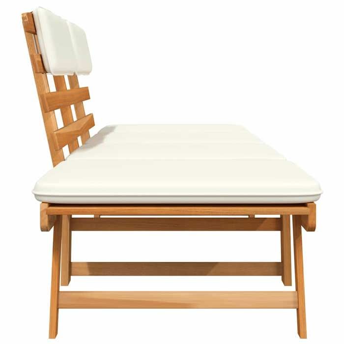 Banc de jardin avec coussins 2-en-1 190 cm Bois solide dacacia_2 ans garantie_82945