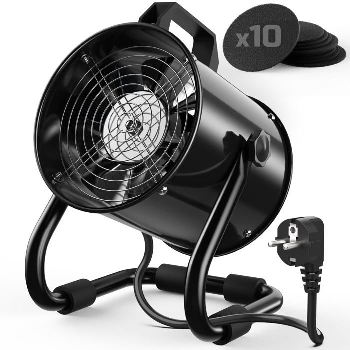 Hotte Aspirante Portable 40W 600m³/h Ventilateur dExtraction -avec 10 Filtre Charbon Actif/ 120°Réglable/Silencieux/en Alliage Al