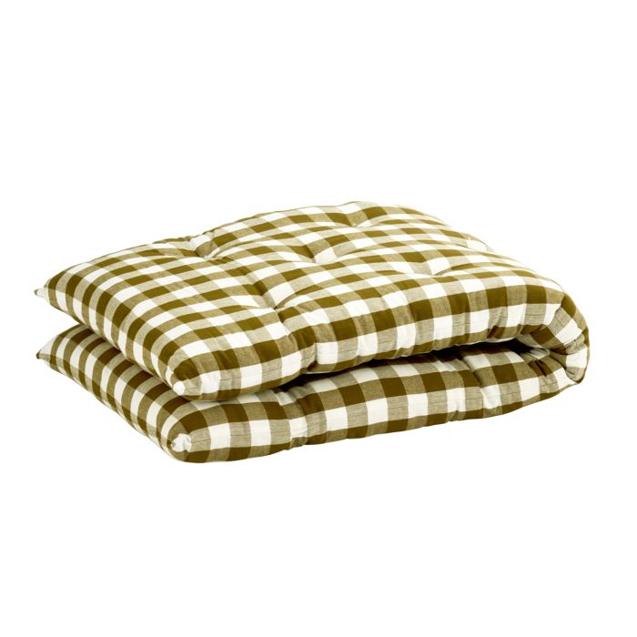 Matelas de sol 100% coton vichy MADAM STOLTZ Bronze 45x125 cm