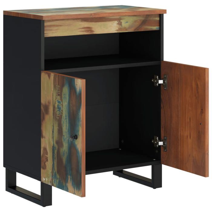 Multicolore Commode Salon CHIC Buffet bas/Cabinet 1 PC avec 2 portes 60x33x75 cm bois massif de récupération N12673