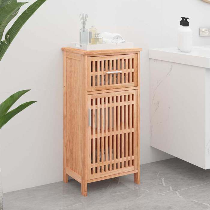 Magnifique Armoire de salle de bain - MEUBLE WC - 42x29x82 cm Bois massif de noyer - Résistance à lhumidité &2890