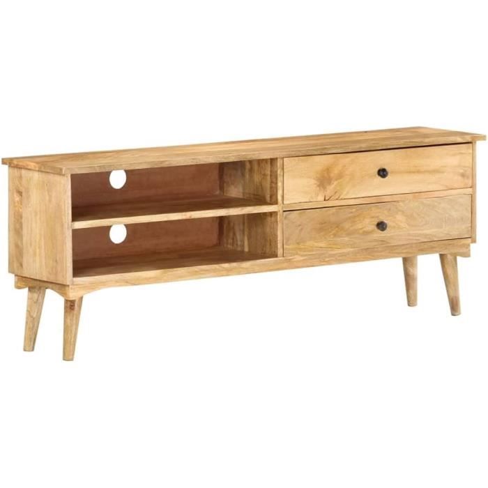 Meuble TV Banc TV Armoire De Rangement Blanc Brillant 150x30x50 Cm Bois