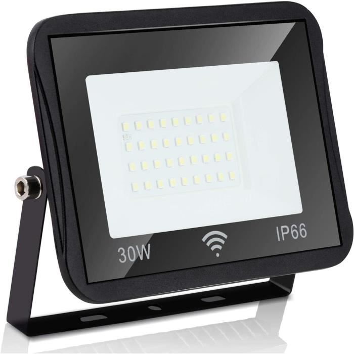 Projecteur LED étanche 30W - Noir avec détecteur - Elexity main image 1