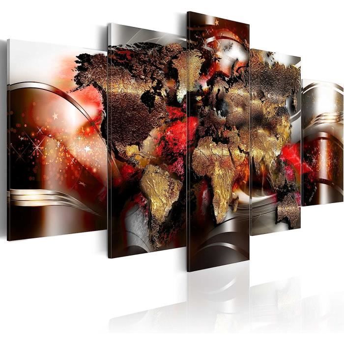 Tableau Acoustique Abstrait Arbre – 5 Toiles (225x112,5 Cm) – Décoration Murale Et Isolation Phonique - 9