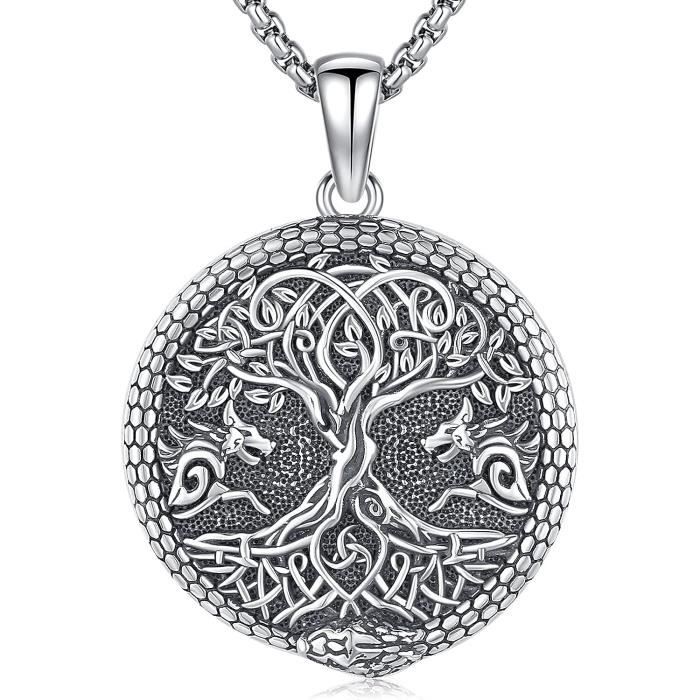 Vente Bijou Pendentif Arbre de Vie et Triskel en argent 925, diamètre 2