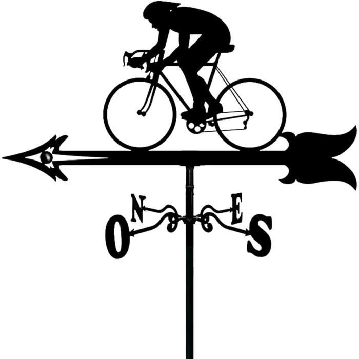 YHNJKS Girouette, Girouette En Métal Fer Durable Rétro Scène De Ferme Piquet De Jardin Indicateur De Direction Du Vent Outils De Mesure Professionnels Utilisation Et Installation Faciles