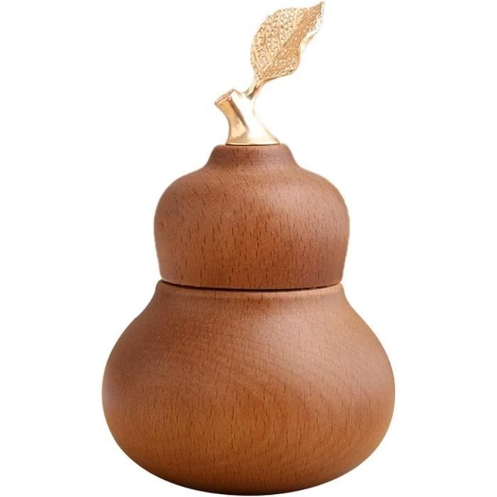 Lot 2 Seaux Cure-Dents Bois Naturel - Mini Rangement Portable Déco Maison