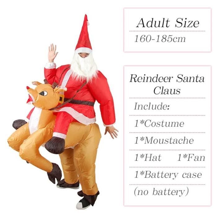 Renne du Père Noël Costume gonflable pour adultes Déguisement animé