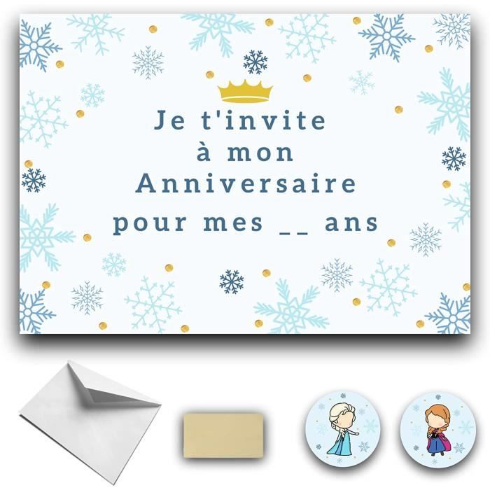 10 cartes invitation anniversaire avec ou sans enveloppe Blanche neige ref  12