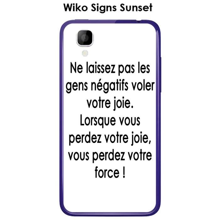 Coque Wiko Signs Sunset Design Citation Les Gens Negatifs Texte Noir Fond Blanc Achat Coque Bumper Pas Cher Avis Et Meilleur Prix Cdiscount