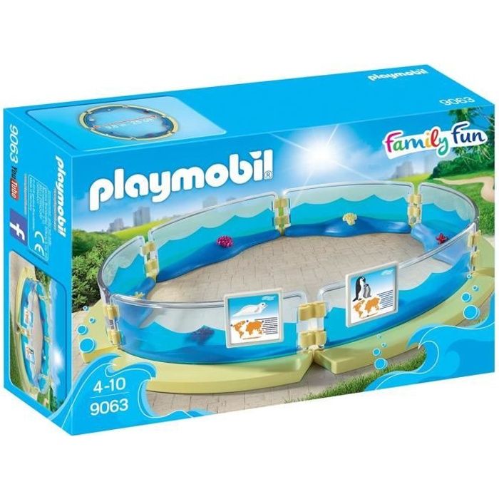 PLAYMOBIL - 9063 - Family Fun - Enclos pour les Animaux Marins - l'Aquarium