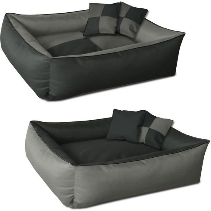 Comparer les prix de BedDog MAX QUATTRO 2en1, lit pour chien , Panier corbeille, coussin de chien [M env. 70x55cm, ROCK-FLOW (gris/anthracite)]