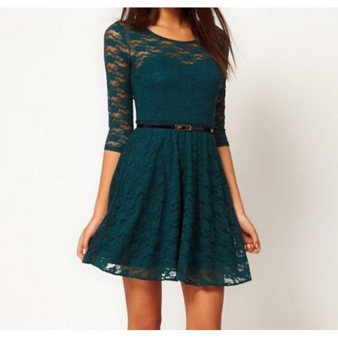 Robe Patineuse En Dentelle Vert Vert Cdiscount Pret A Porter