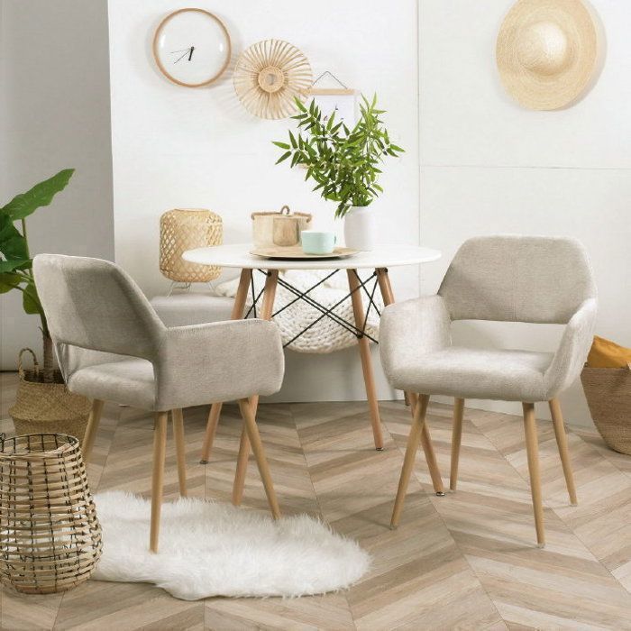 Lot De 4 Chaises Scandinaves Gaby Beige En Tissu Pour Salle à Manger -  Chaise BUT