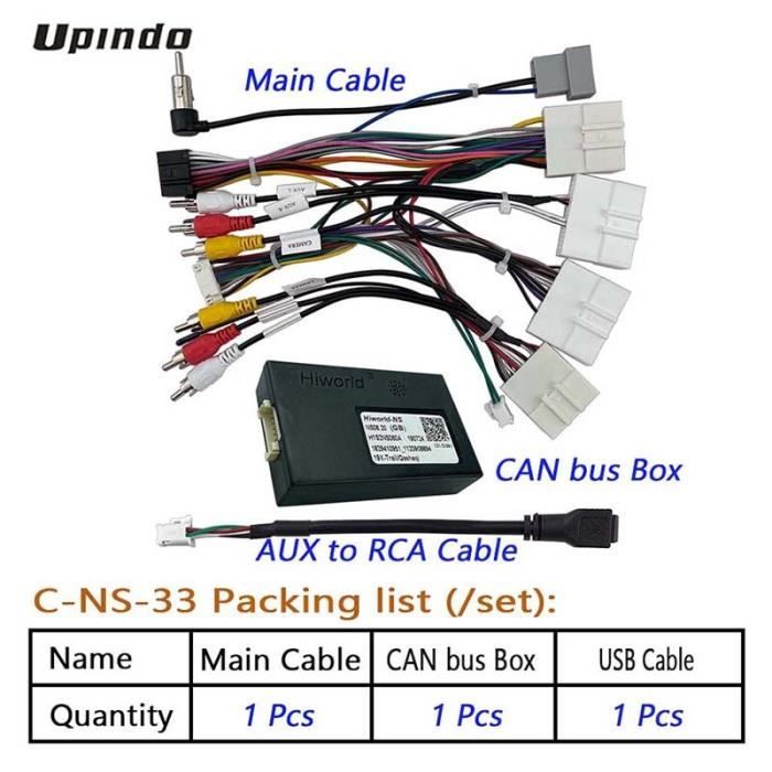 Câble d'autoradio CANbus, adaptateur de câblage, connecteur d