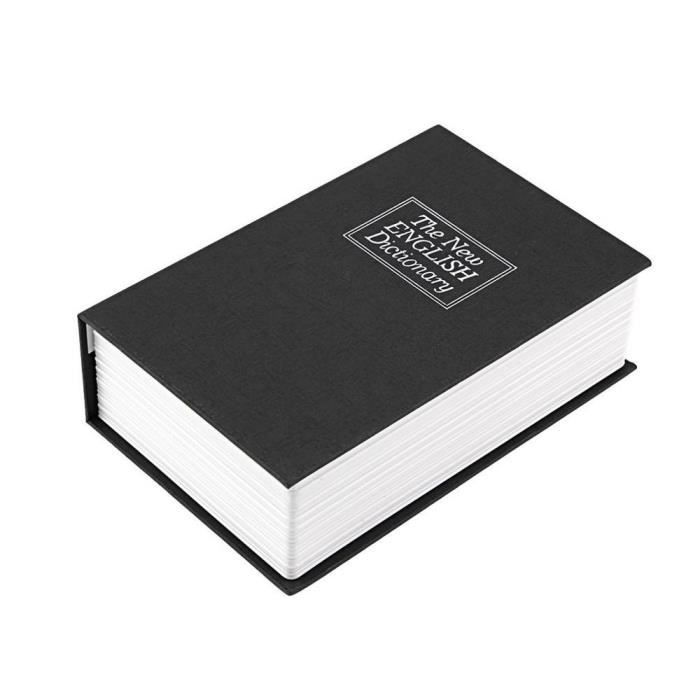 Coffre-fort Livre Déguisement Avec Serrure à Clé - Boîte De Dissimulation 4.5x3.1x1.8 Pouces - Intérieur Acier Inox (Bleu)