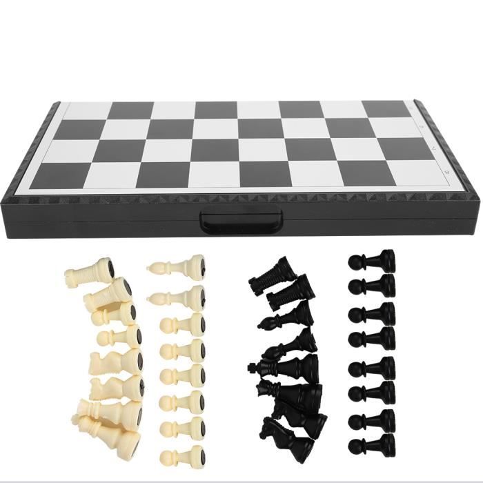 Jeu d'échecs magnétique personnalisé en bois, jeu d'échecs pliable et