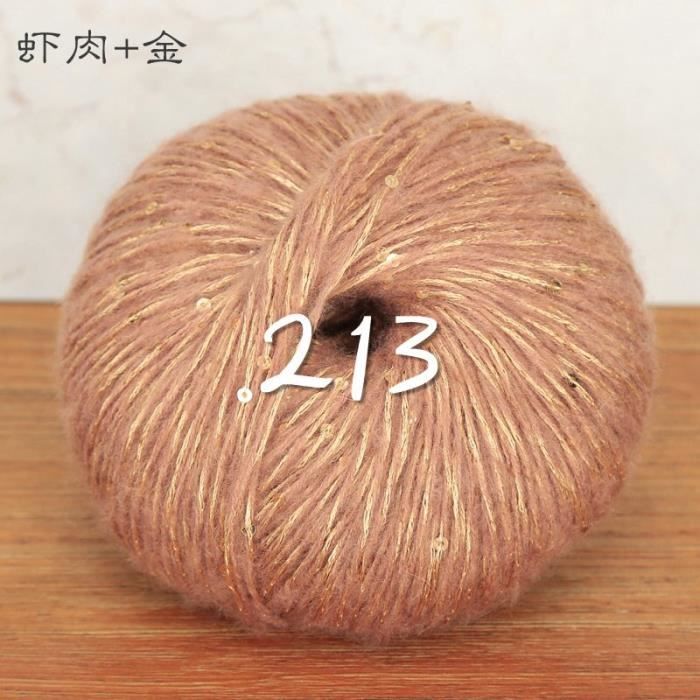 Pelotes de laine,Fil en laine pailletée pour tricoter au crochet, 5 boules  * 50g, fil à paillettes pour tricoter à la - Type 213 - Cdiscount  Beaux-Arts et Loisirs créatifs