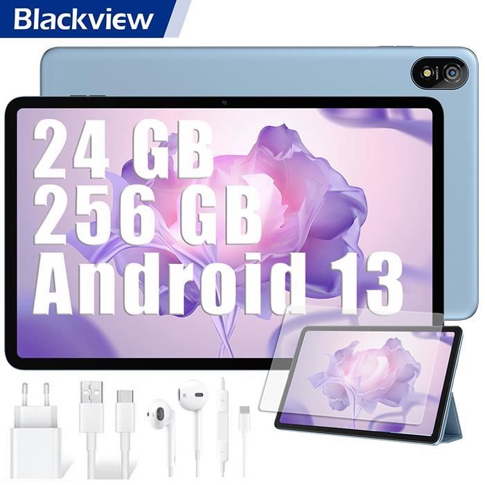 Blackview Tab 18 Tablette Tactile 11.97 pouces Android 13 2.4G+5G Wifi RAM 24 Go ROM 256 Go-SD 1 To 8800mAh Tablette PC – Bleu