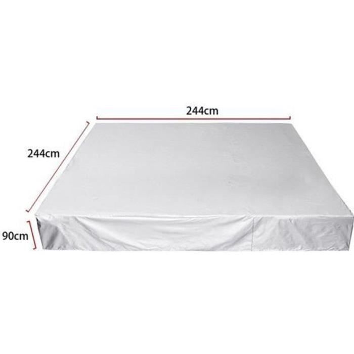 Housse De Protection Pour Spa - Tissu Oxford 420D - Imperméable, Anti-UV, Anti-poussière - Tailles 200x200x85 Cm - 4