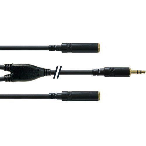 Cordial CFY 0,3 WYY - CABLES - Y Câble symétrique prise jack 3,5 mm stéréo plaquée or vers prise jack 3,5 mm stéréo plaquée or