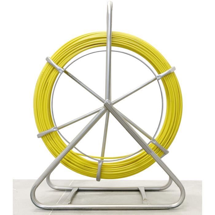 Elfcam® - Aiguille de Tirage en Fibre de Verre, Diamètre 6,0mm, Pour Câbles Fibre Optique (FTTH & FTTx) et Éléctrique (100m)