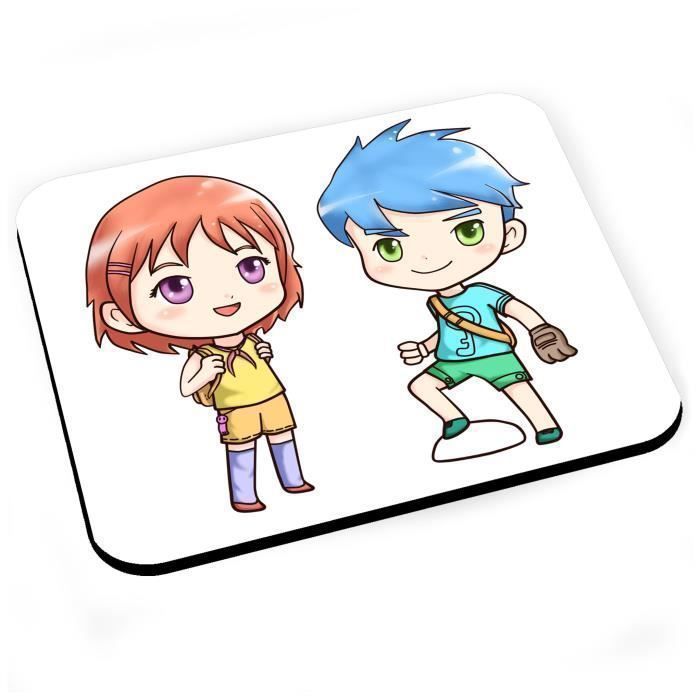 Tapis De Souris Aquarelle Personnage Manga Enfant Mignon Dessin Fille Garcon Cdiscount Informatique